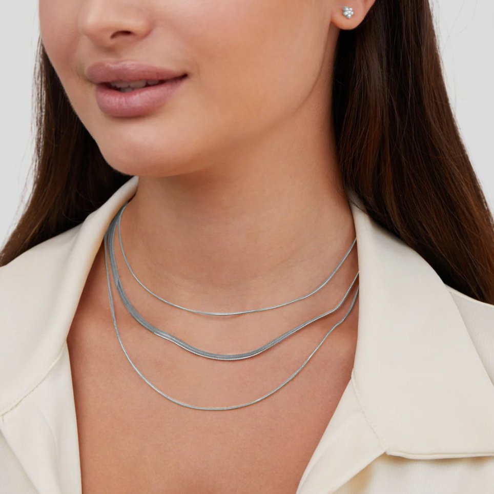 Collier Argent Chaîne Multi-Rangs