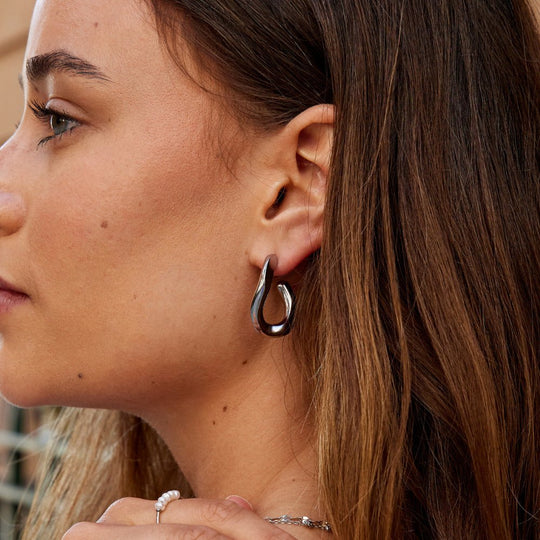 Boucles d'oreilles créoles en argent Nevada