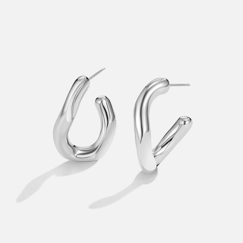 Boucles d'oreilles créoles en argent Nevada