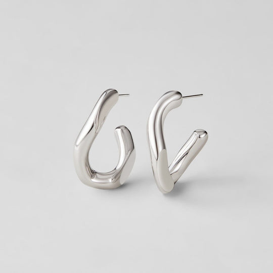 Boucles d'oreilles créoles en argent Nevada