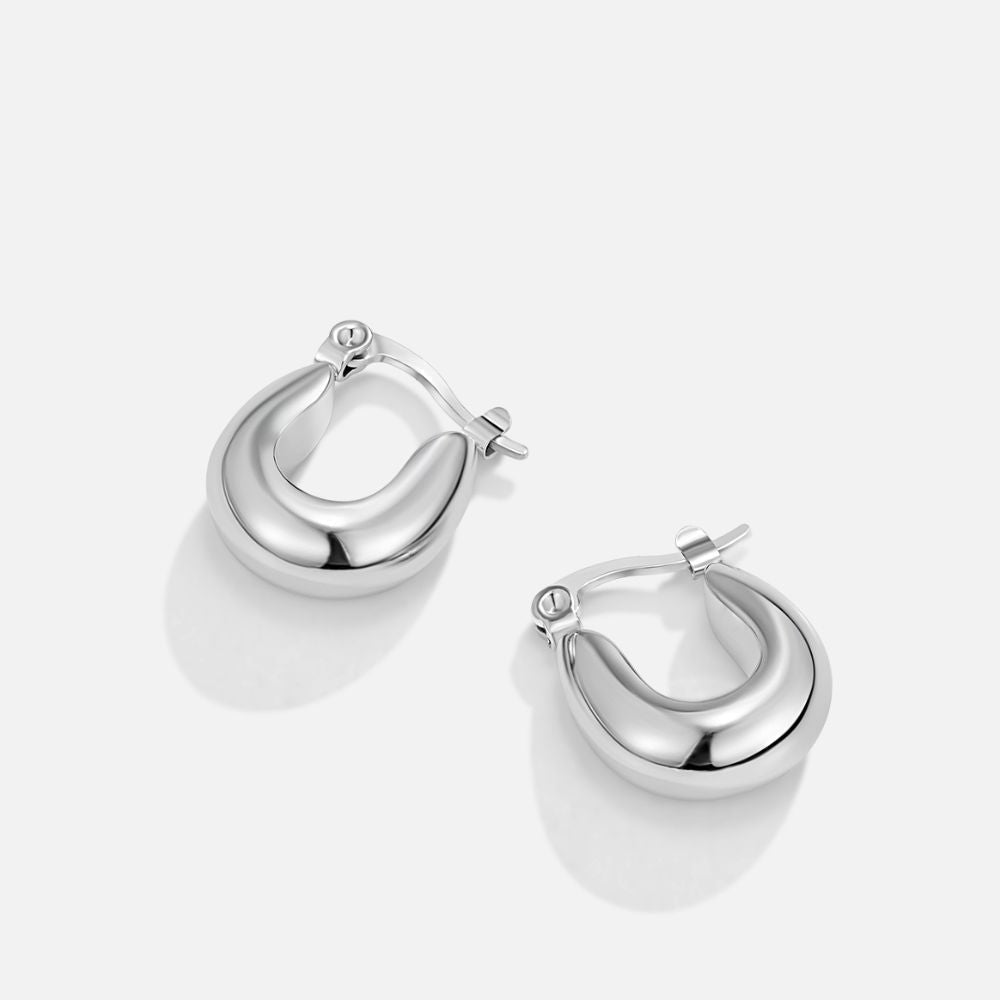 Boucles d'oreilles créoles en argent sérénité