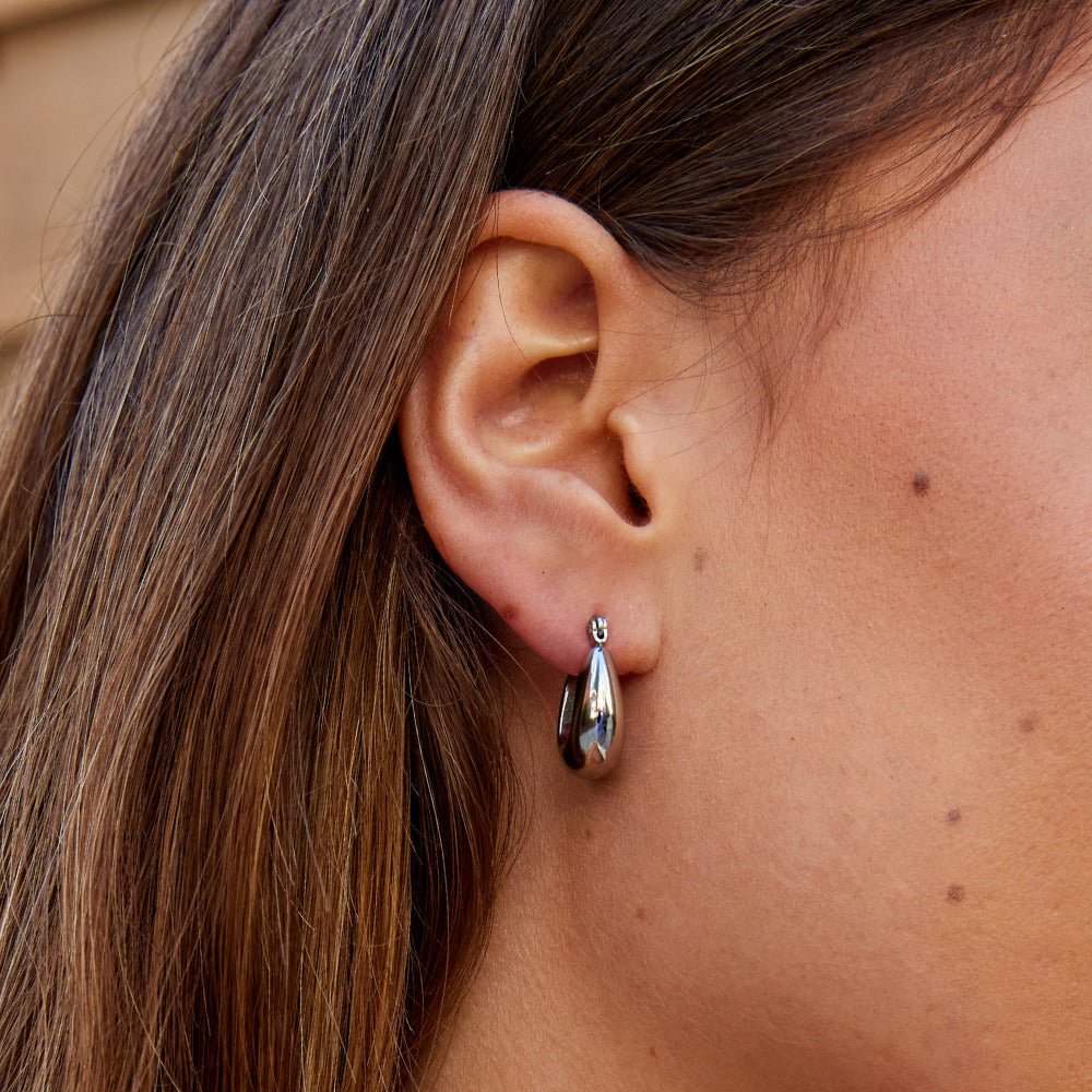 Boucles d'oreilles créoles en argent sérénité