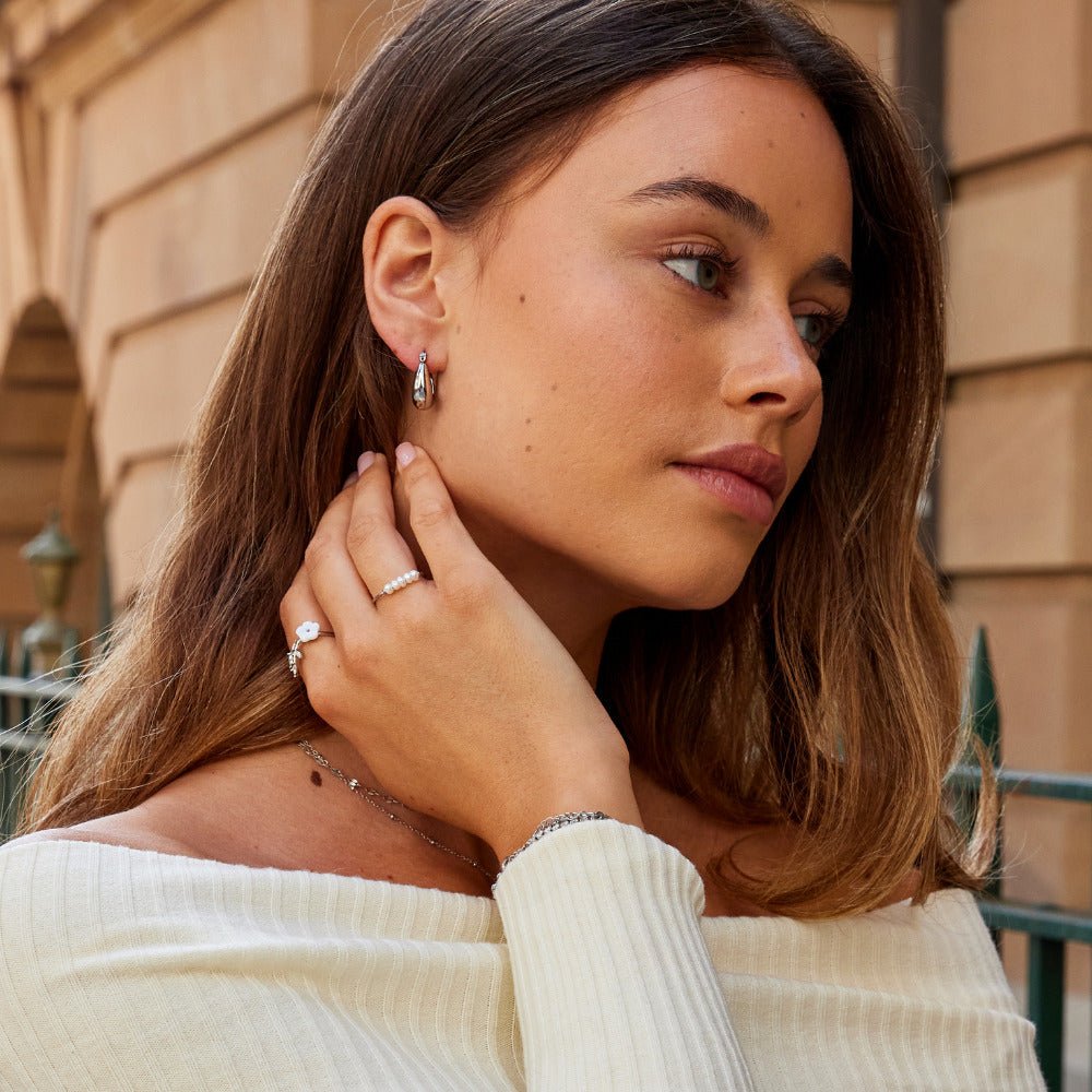 Boucles d'oreilles créoles en argent sérénité