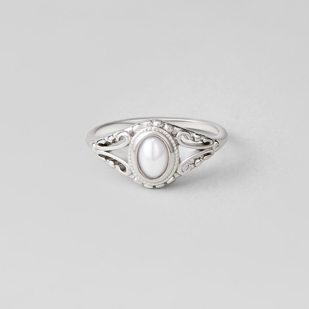 Bague Vintage en Argent avec Perle Vintage