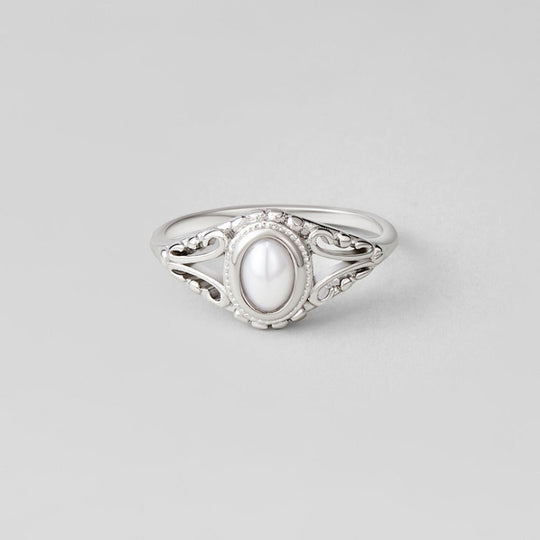 Bague Vintage en Argent avec Perle Vintage