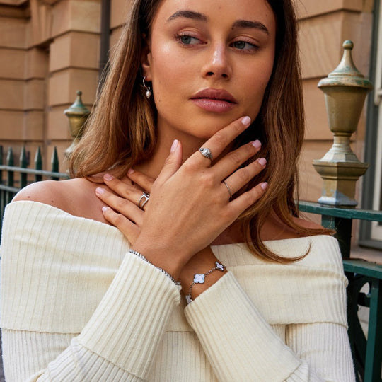 Bague Vintage en Argent avec Perle Vintage