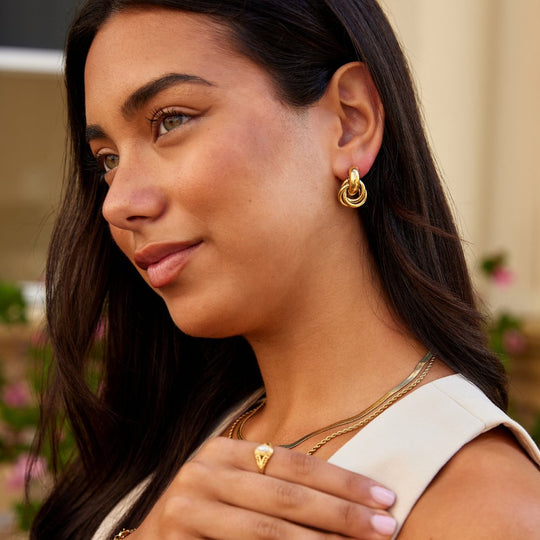 Boucles d'oreilles créoles en or torsadé Sofia