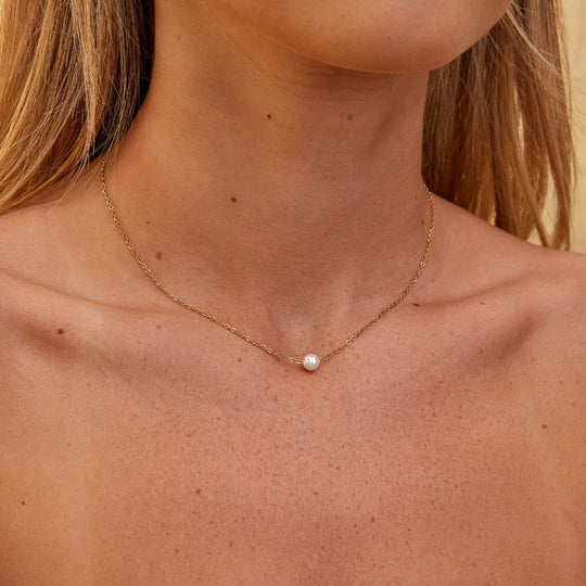 Collier Perle Or Solitaire