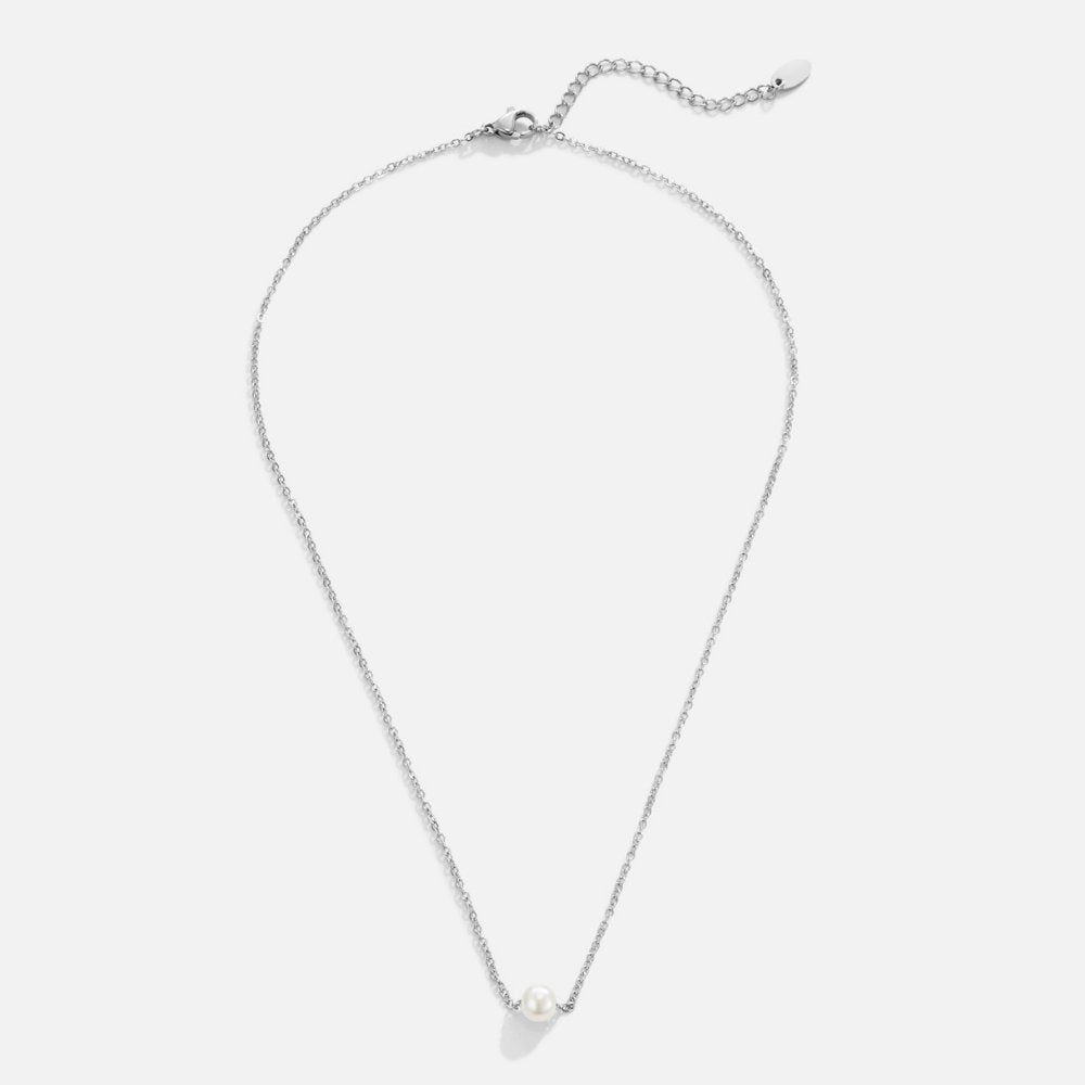 Collier Argent Perle Solitaire