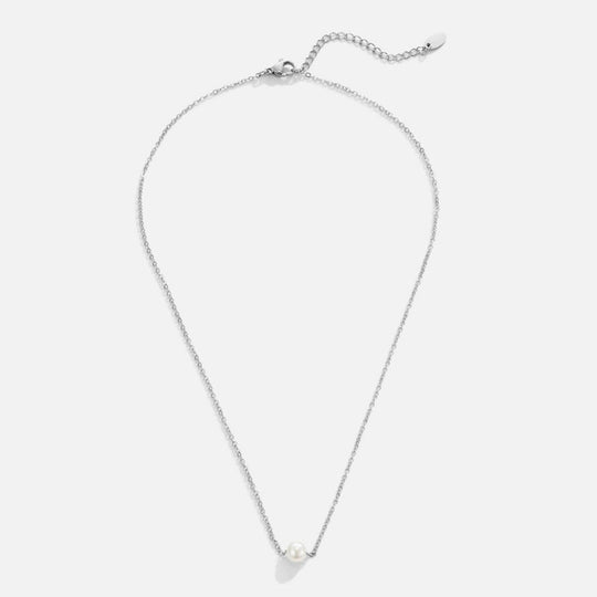Collier Argent Perle Solitaire