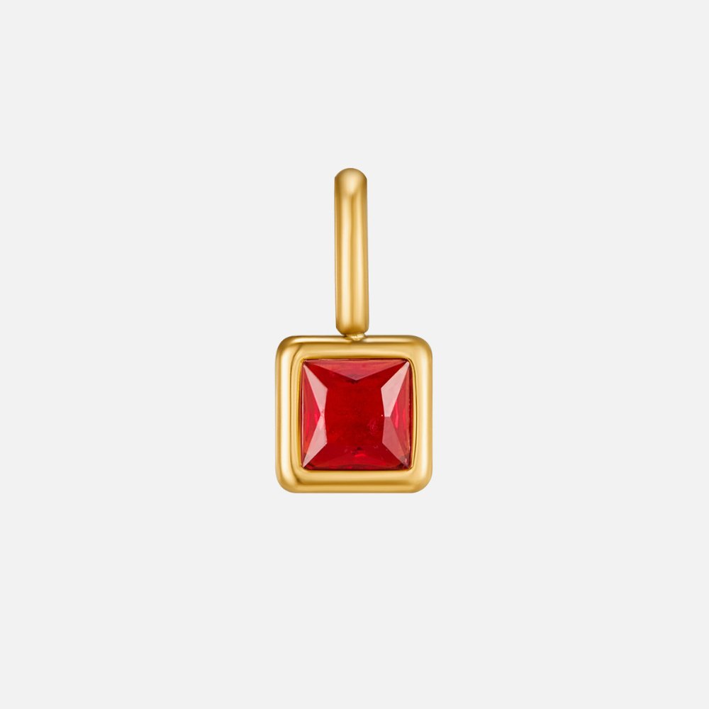 Collier Pendentif Carré avec Pierre de Naissance