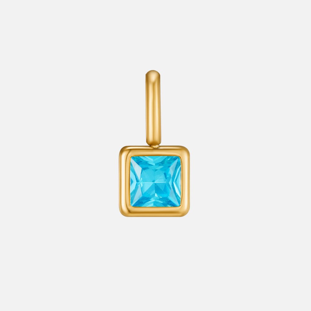 Collier Pendentif Carré avec Pierre de Naissance