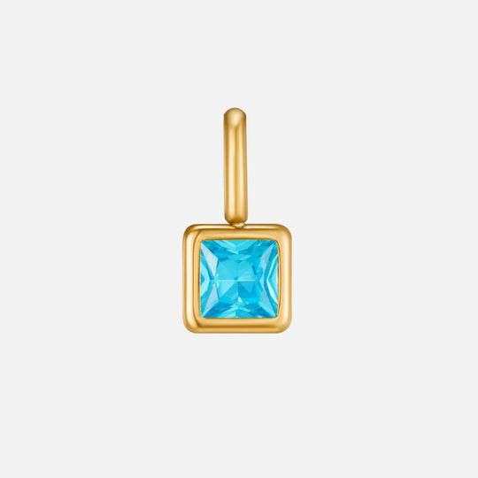 Collier Pendentif Carré avec Pierre de Naissance