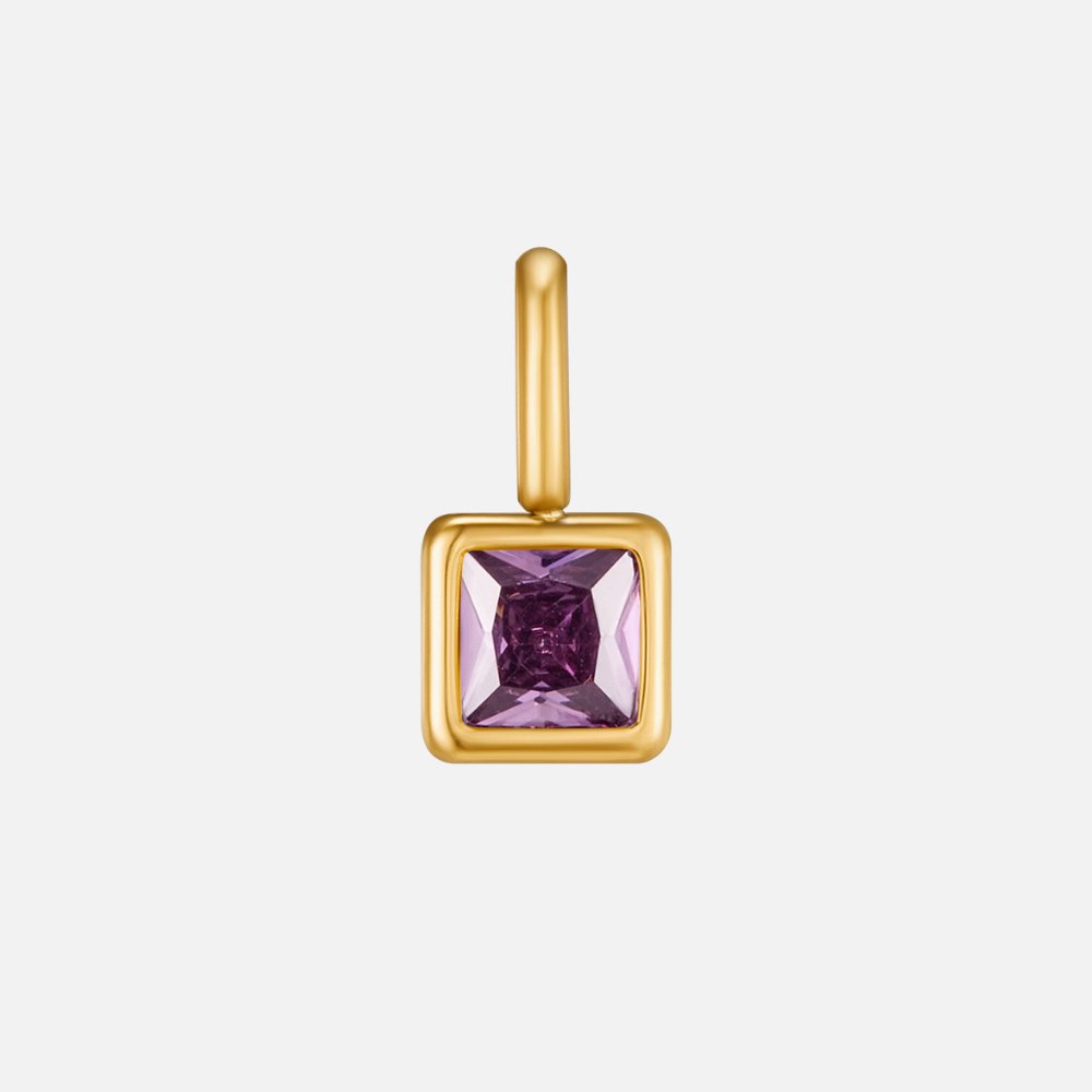 Collier Pendentif Carré avec Pierre de Naissance