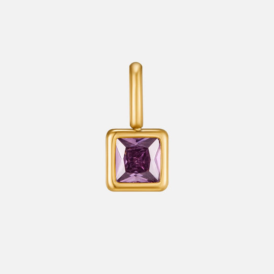 Collier Pendentif Carré avec Pierre de Naissance