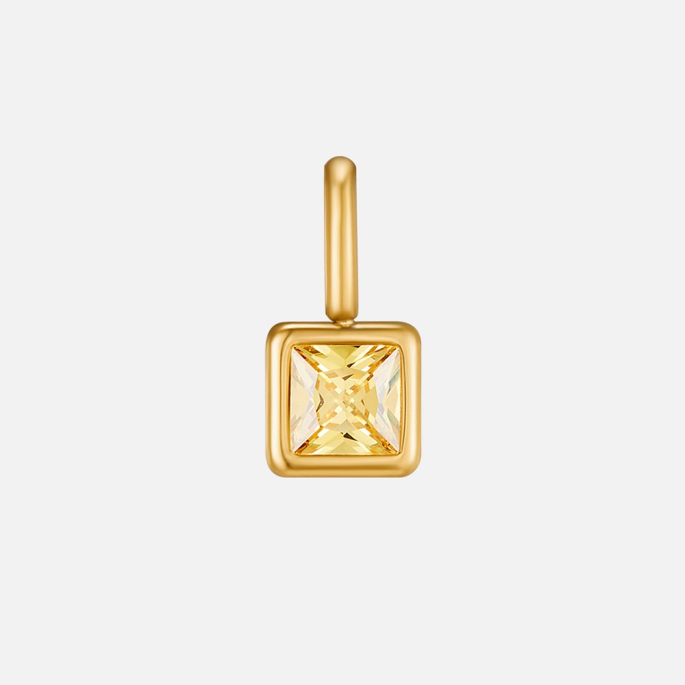 Collier Pendentif Carré avec Pierre de Naissance