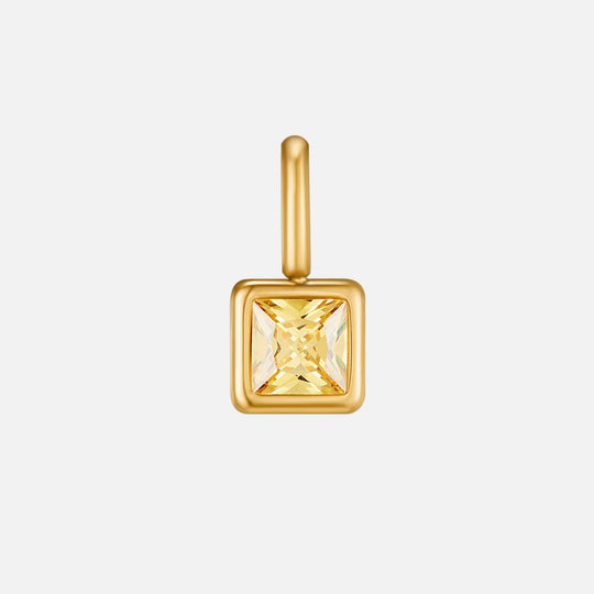 Collier Pendentif Carré avec Pierre de Naissance