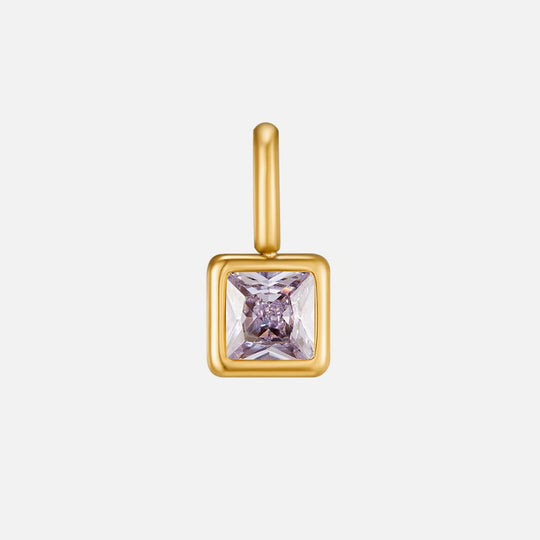 Collier Pendentif Carré avec Pierre de Naissance