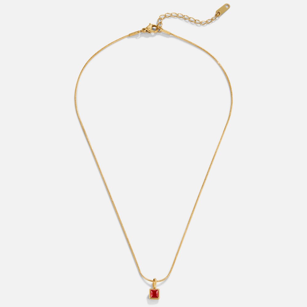 Collier Pendentif Carré avec Pierre de Naissance