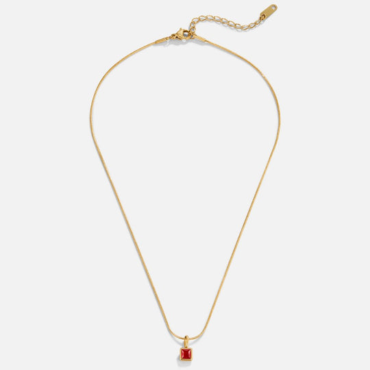 Collier Pendentif Carré avec Pierre de Naissance