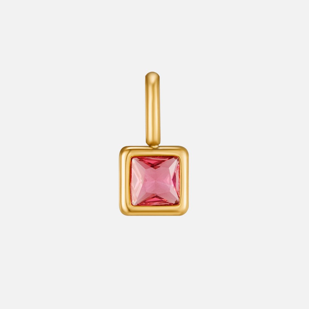 Collier Pendentif Carré avec Pierre de Naissance