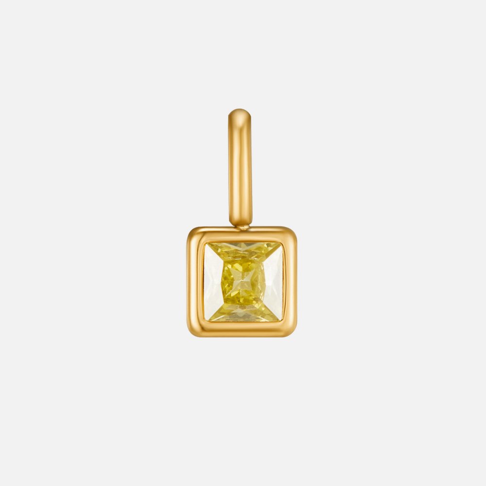 Collier Pendentif Carré avec Pierre de Naissance