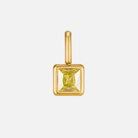 Collier Pendentif Carré avec Pierre de Naissance