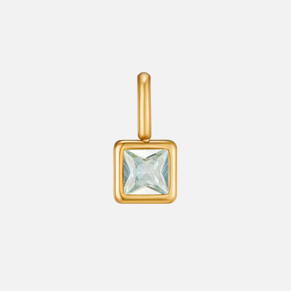 Collier Pendentif Carré avec Pierre de Naissance