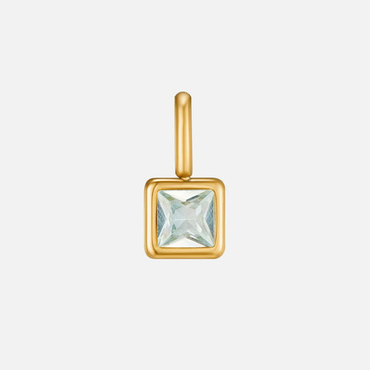 Collier Pendentif Carré avec Pierre de Naissance