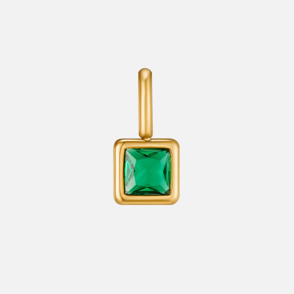 Collier Pendentif Carré avec Pierre de Naissance