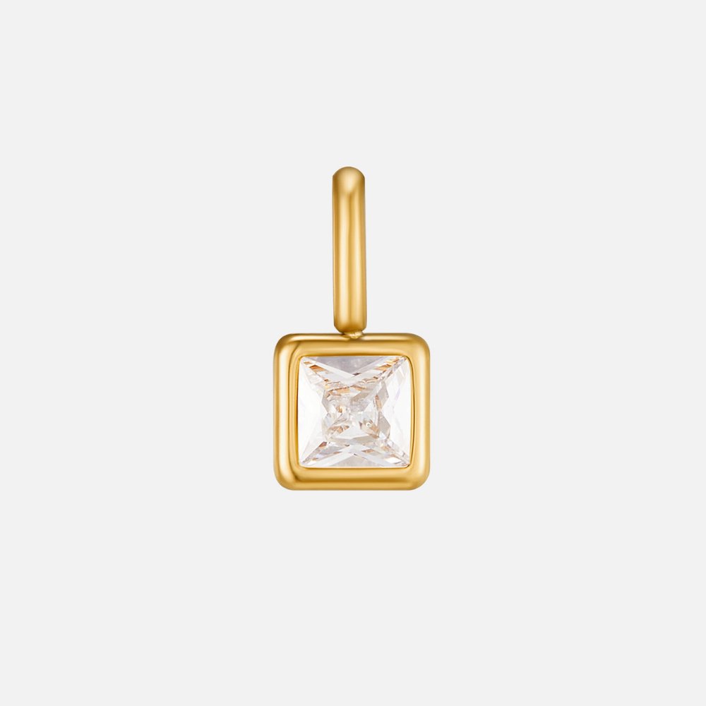 Collier Pendentif Carré avec Pierre de Naissance