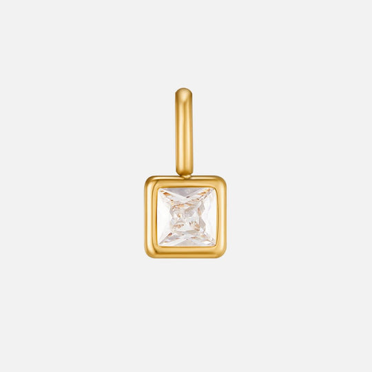 Collier Pendentif Carré avec Pierre de Naissance