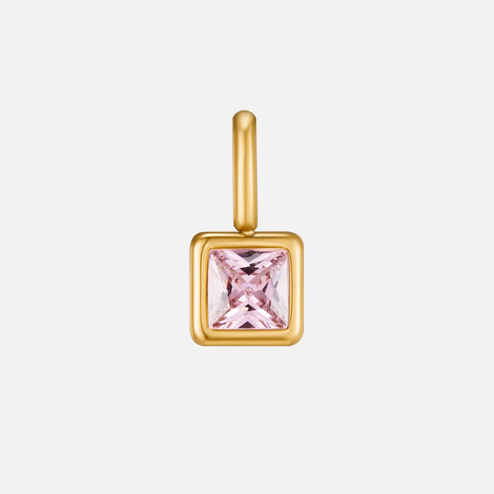 Collier Pendentif Carré avec Pierre de Naissance