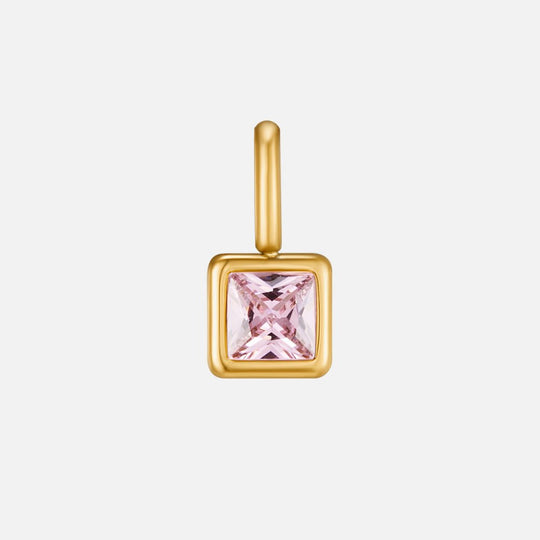 Collier Pendentif Carré avec Pierre de Naissance
