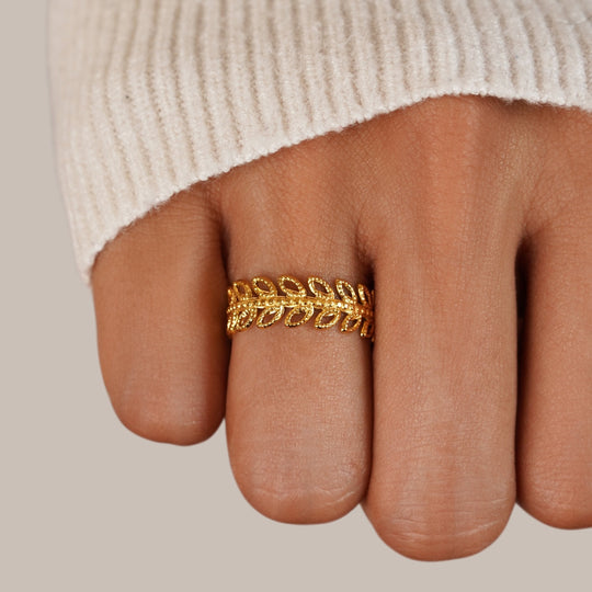 Bague Feuille Épanouie d'Été