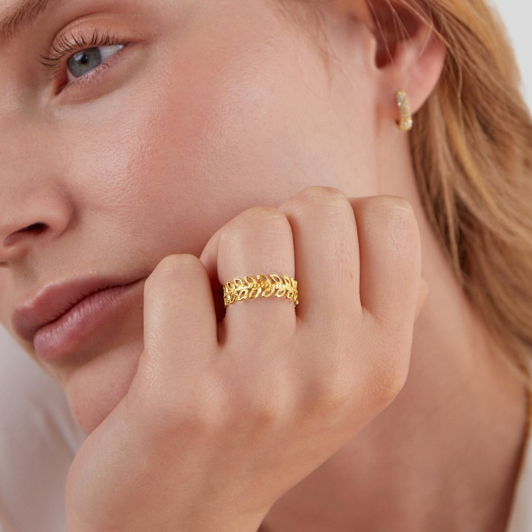 Bague Feuille Épanouie d'Été