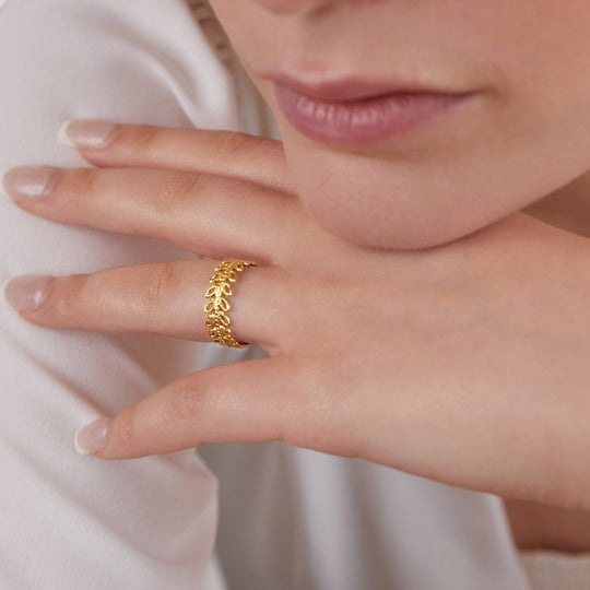 Bague Feuille Épanouie d'Été