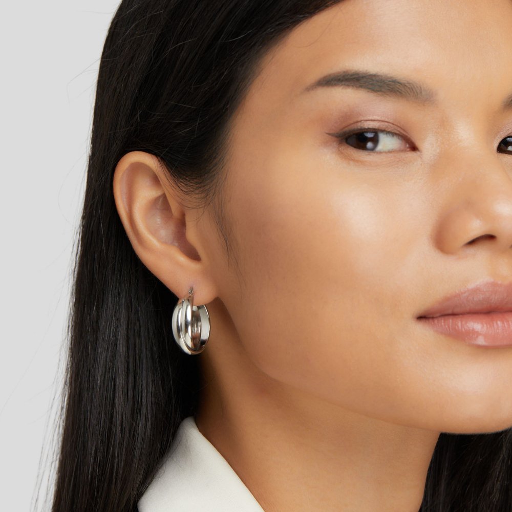 Boucles d'oreilles créoles en argent Talia