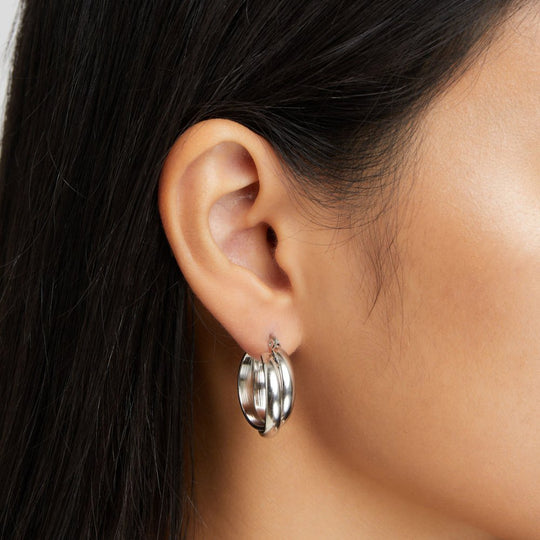 Boucles d'oreilles créoles en argent Talia