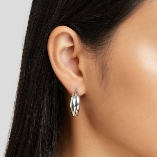 Boucles d'oreilles créoles en argent Talia