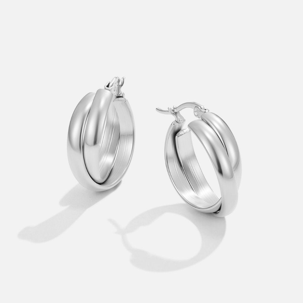 Boucles d'oreilles créoles en argent Talia