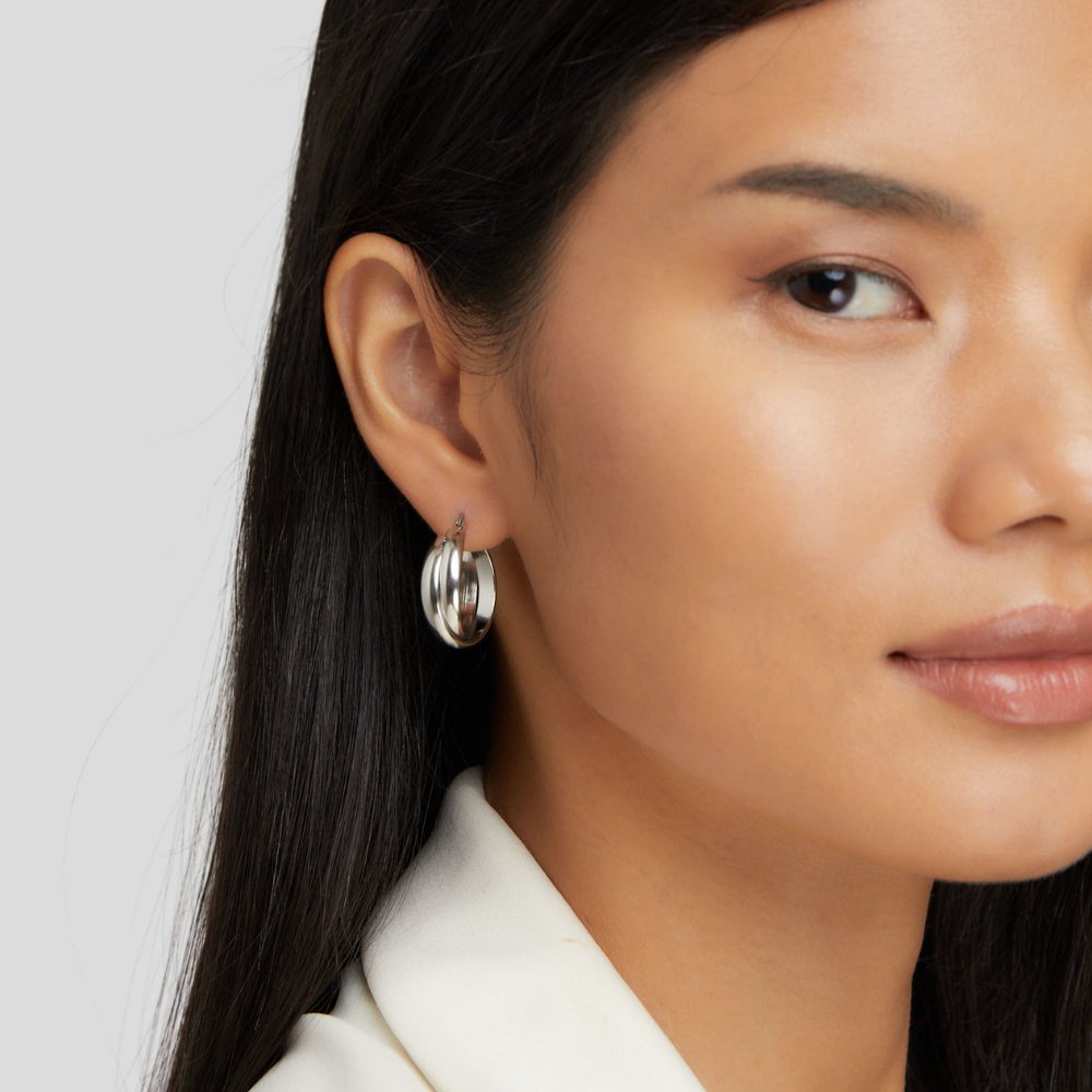 Boucles d'oreilles créoles en argent Talia