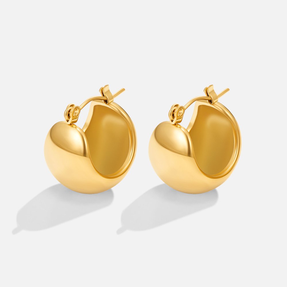 Boucles d'Oreilles Créoles Épaisses Tara en Or