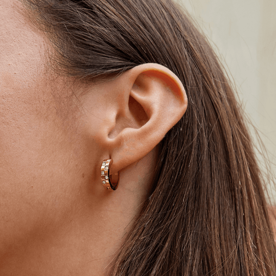Boucles d'oreilles en cristal et or Tasha