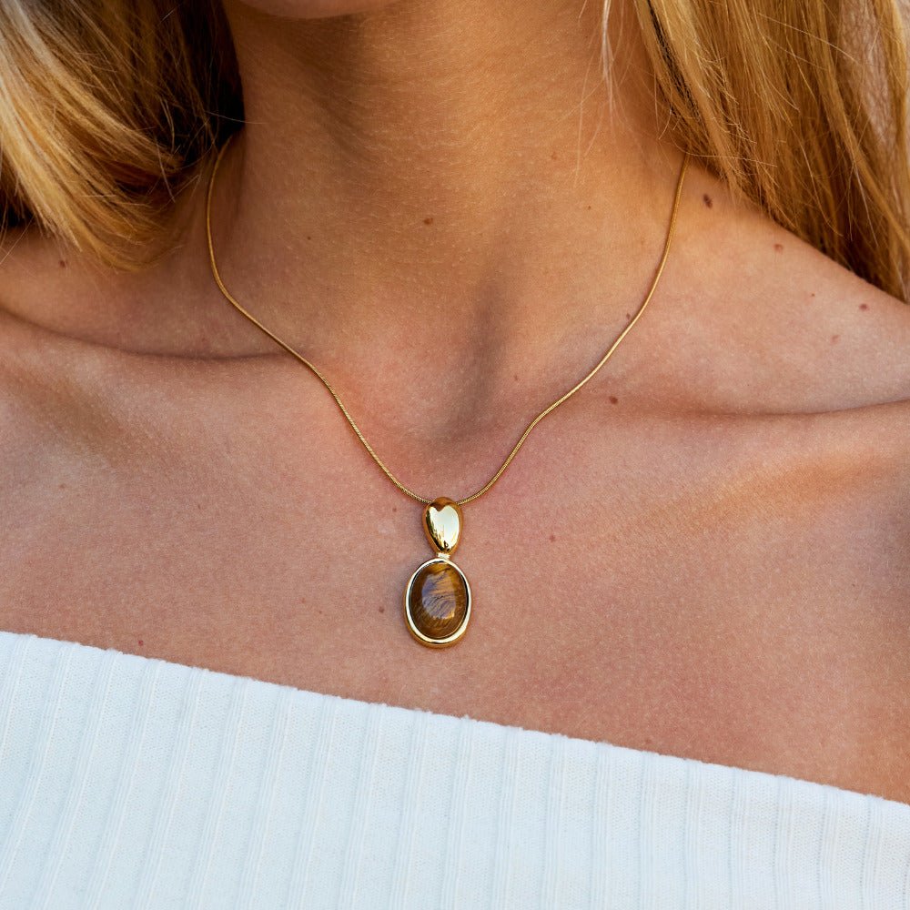 Collier Long en Pierre Oeil de Tigre