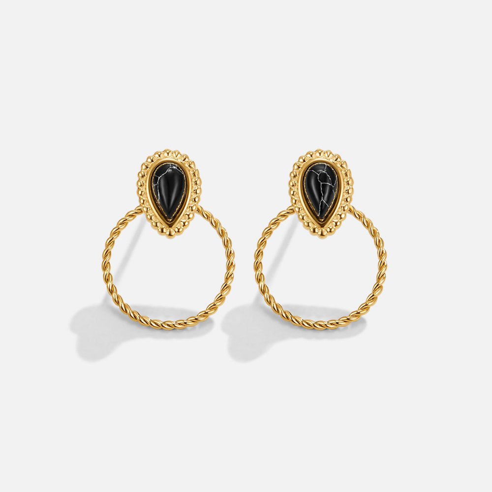 Boucles d'oreilles Tori Black Stone