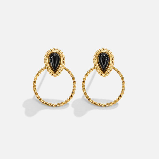 Boucles d'oreilles Tori Black Stone
