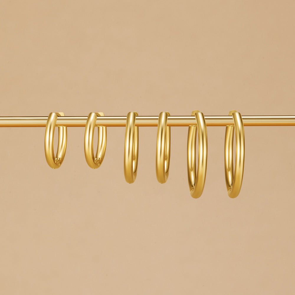Ensemble de Boucles d'Oreilles Triple Anneau