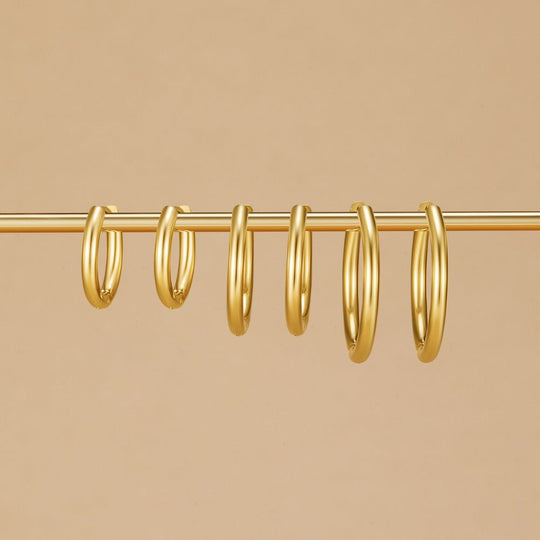 Ensemble de Boucles d'Oreilles Triple Anneau