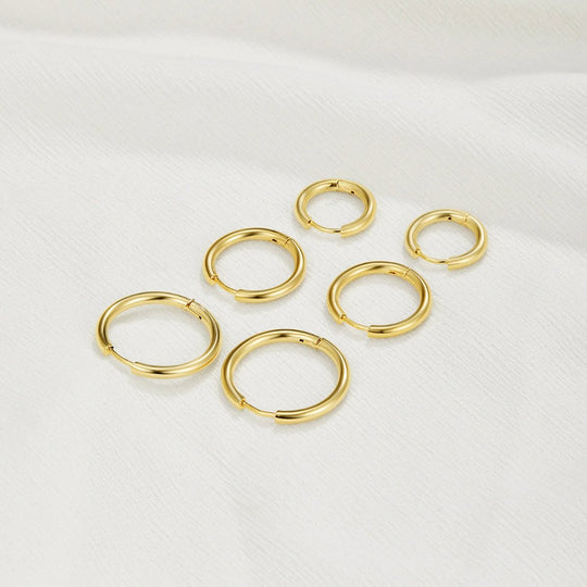Ensemble de Boucles d'Oreilles Triple Anneau